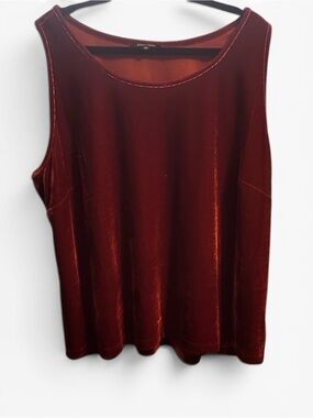 3X John Mark Deep Red Velvet Tank Top
